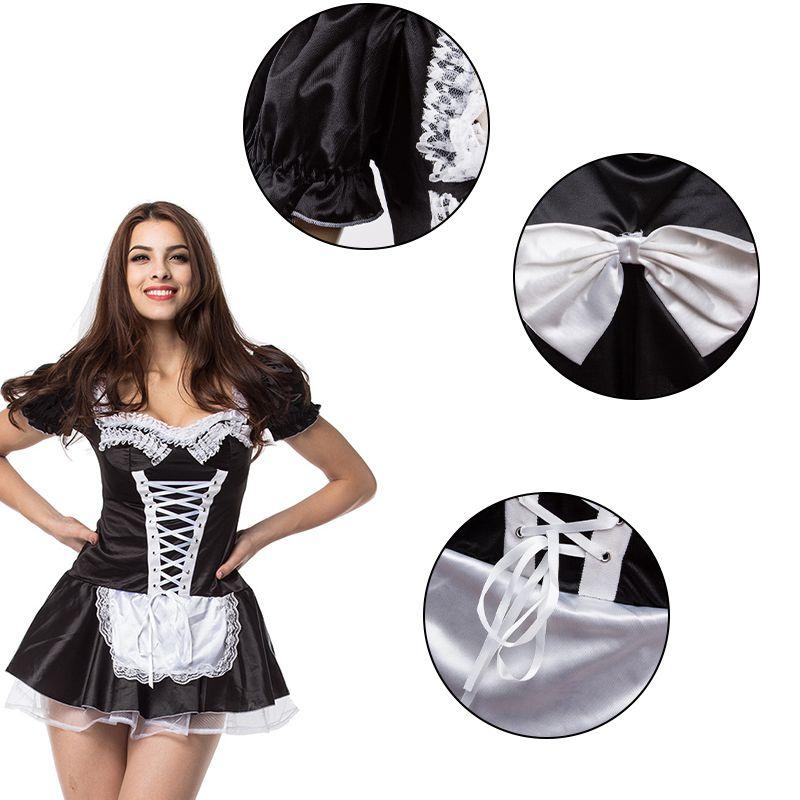 Cosplay Sexy Black French Maid Adult Uniform Fancy Dress Dresses Costume