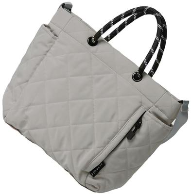 Graue Tragetasche für große Schulter [Altro Rose] Damen, Fassungsvermögen, 2-Wege, Tasche, Handtasche, Über der Schulter, Mit Reißverschluss, Leicht, Gesteppt, Muttertasche,