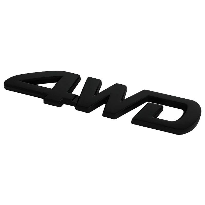 3D Metal 4WD Logo Letters Universal Car Emblem Badge Decal Sticker For Hyundai Jeep Suzuki KIA Toyota Hodna Styling Accessories