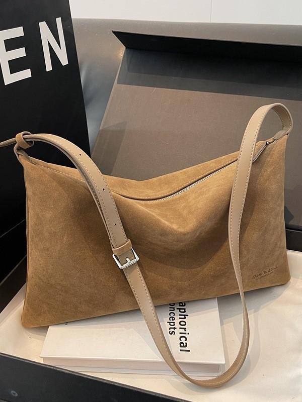 Retro Matte Suede Pillow Bag Women's New Autumn and Winter Shoulder Armpit Bag Simple Large Capacity Bag