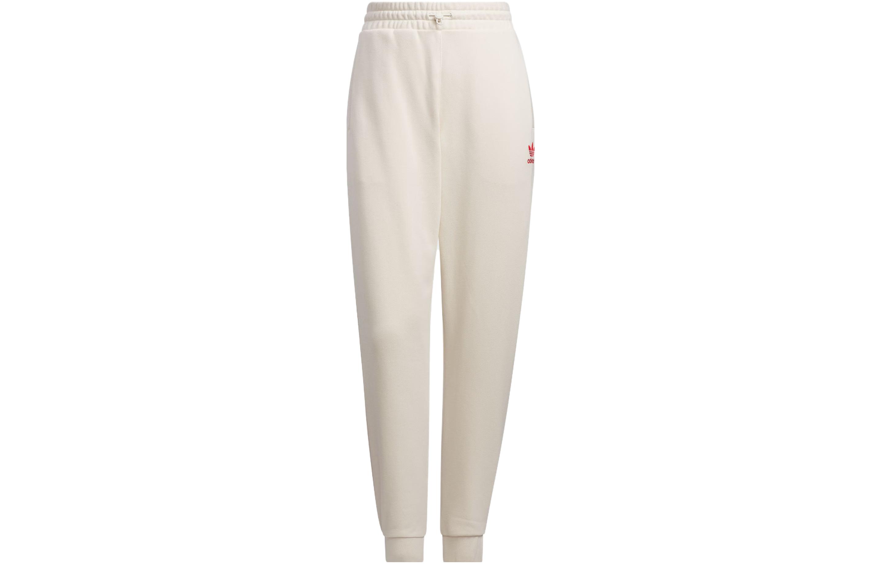 Adidas Originals Knitted Sweatpants Women s Wonder White Moderate Cuffed Pants IN0976 XL