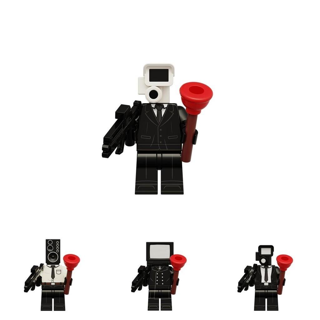 Children's Toy Figure Set Toilet Man Tv Man Surveillance Man Plastic Building Blocks Diy Colorful Bag Packaging