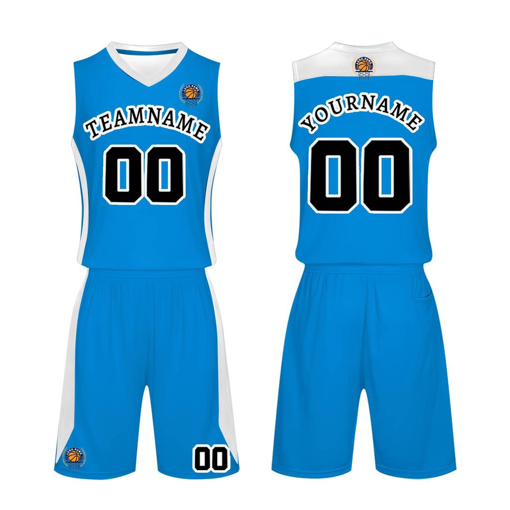 Ärmelloses Basketball-Trikot und Shorts-Set für Herren Atmungsaktive Sportuniform V-Ausschnitt Sportbekleidung für Training und Wettkampf