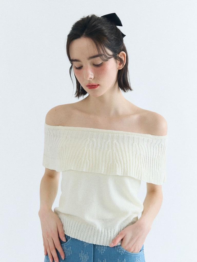 FABRICSEOUL Cape Off Shoulder Knit