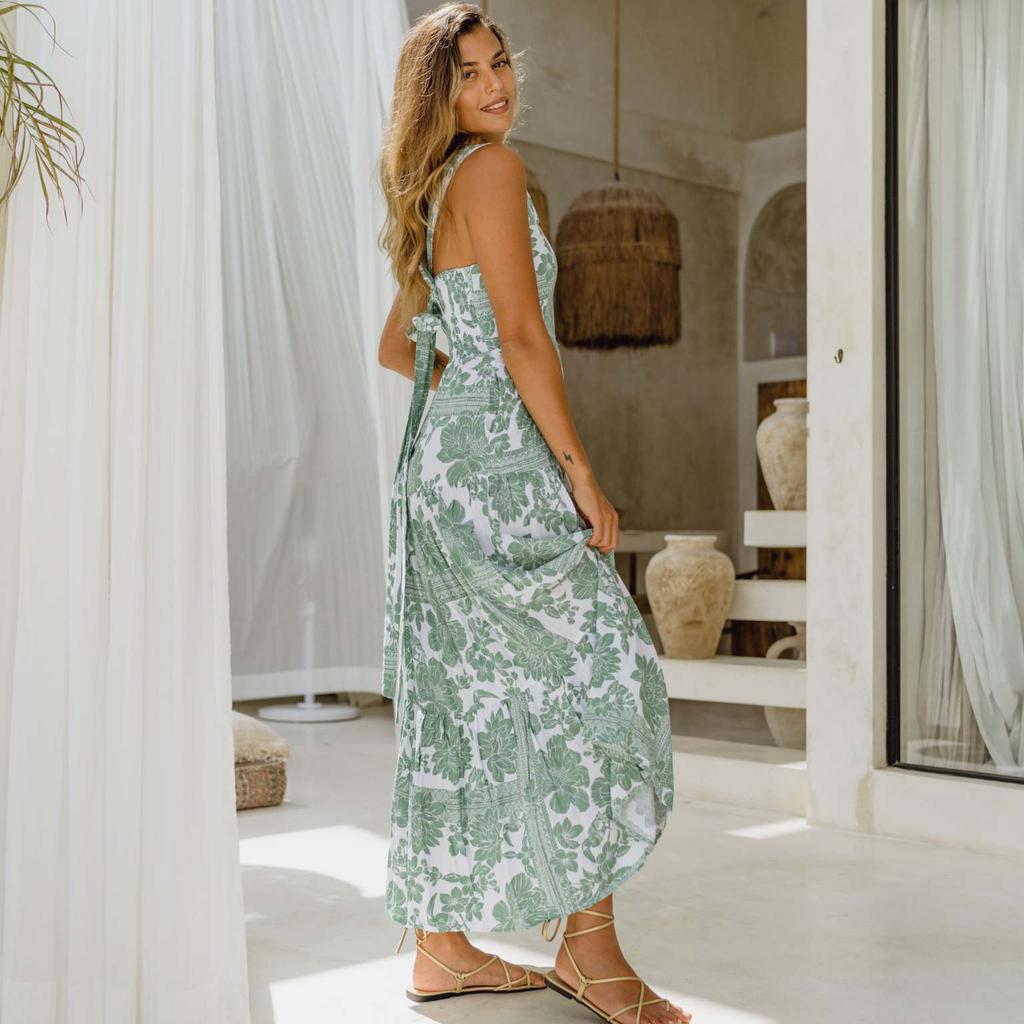 Sommer Neues Urlaubs-Strandkleid Lockeres Trägerkleid