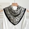Chessboard Plaid 71CM Cotton and Linen Silk Scarf Small Square Scarf Women's Spring and Autumn Summer Thin Scarf Scarf Linen Headscarf Belt