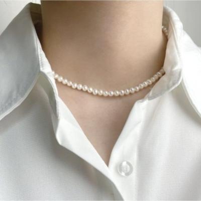 Pearl Necklace 4~5mm/5~6mm Freshwater Pearl Necklace Natural Ugly Luxury Women's Fashion Choker 0490