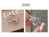 S925 Sterling Silver Open Flower Ring - Women's Versatile Korean Retro Design