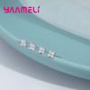 925 Silver Clover Stud Earrings with Sparkling Zircon for Women and Girls