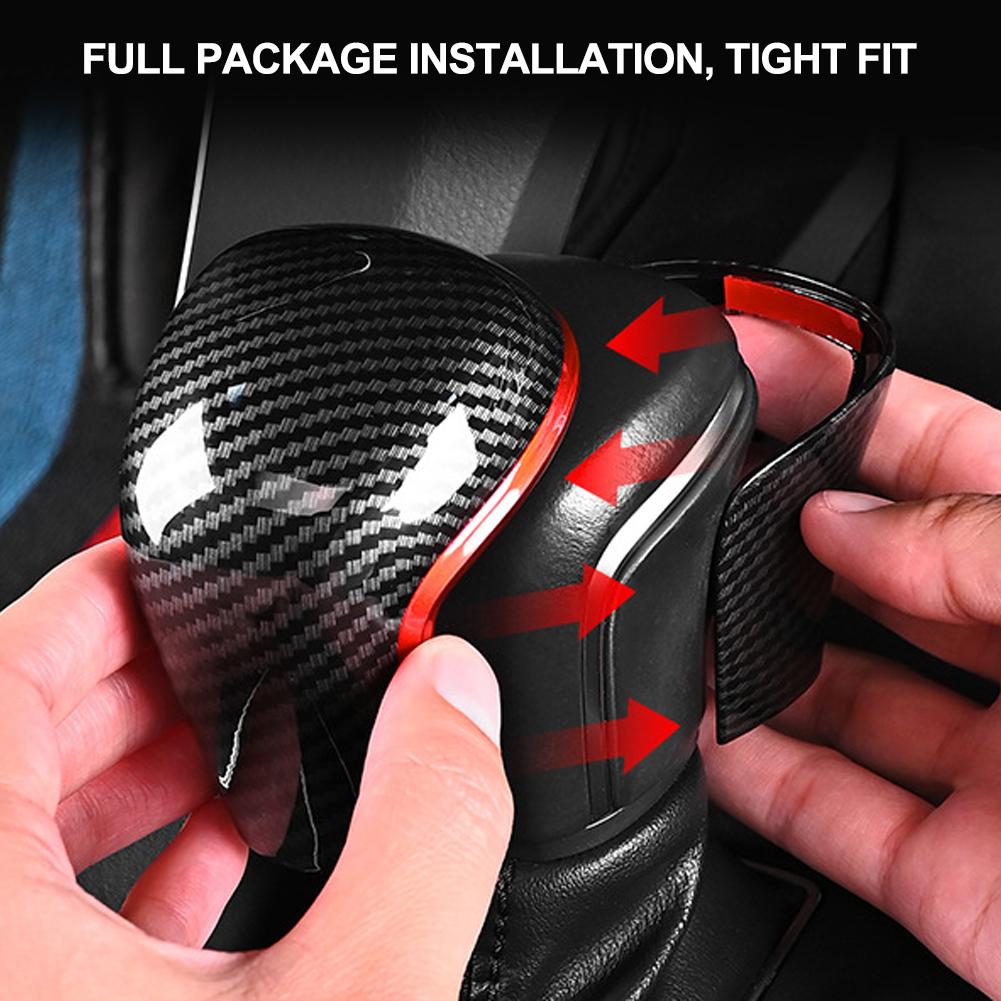 Carbon Fiber Car Gear Shift Knob Cover Lever Stick Head Car Accessories Auto Parts Trim