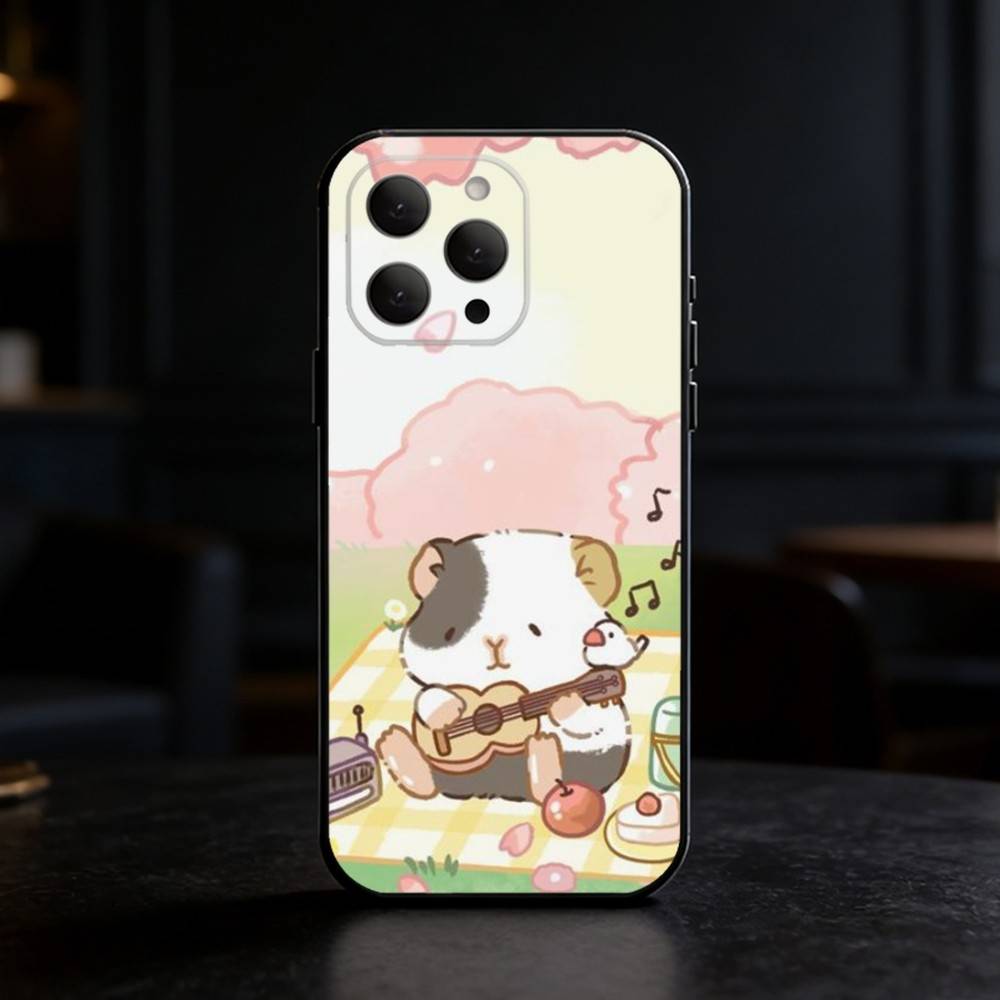 

H-Healing guinea pig Phone Case For iPhone 17,16,15,14,13,12,11 Plus,Pro,Max,Mini Silicone black Soft Cover iPhone12PROMAX