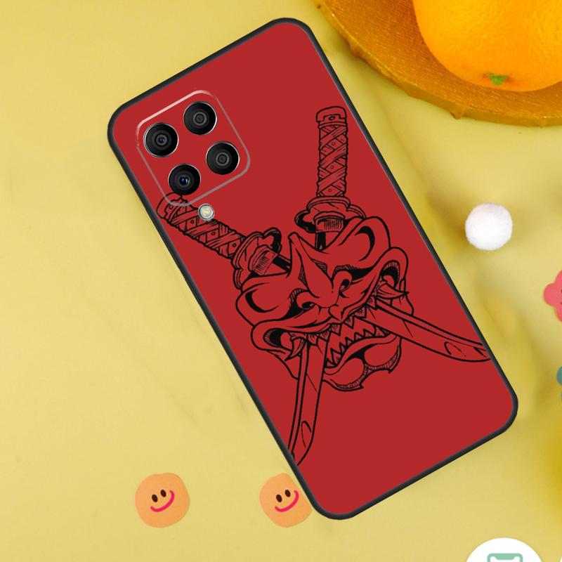 Japanese Hannya Oni Mask For Samsung Galaxy M54 M34 M14 M12 M32 M52 M53 M33 M13 M20 M21 M51 M15 M55 M31s M30s Case