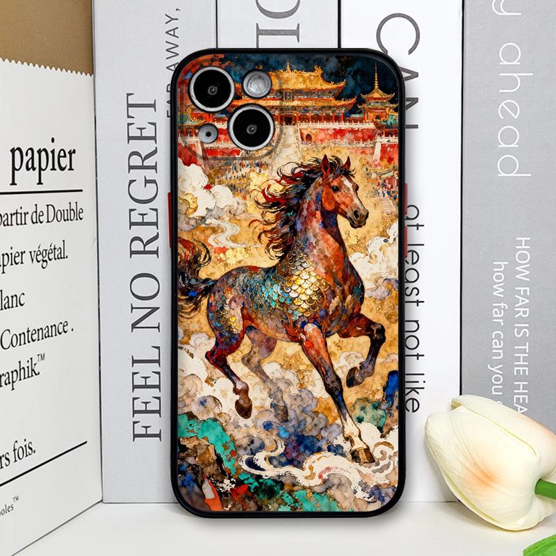 

Stylish Chinese Style Golden Dragon Printed Phone Case for iPhone 17 16 Pro Max 15 14 13 12 11 XS MAX X XR 7 8 Plus Hard Covers iPhone XS Max