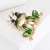 Fashion Enamel Frog Prince Brooch Simple Animal Pin Women'S Clothing Accessories Corsage