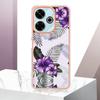 For Xiaomi Redmi 13 4G Case with IMD Marble Flower Pattern TPU Mobile Back Cover