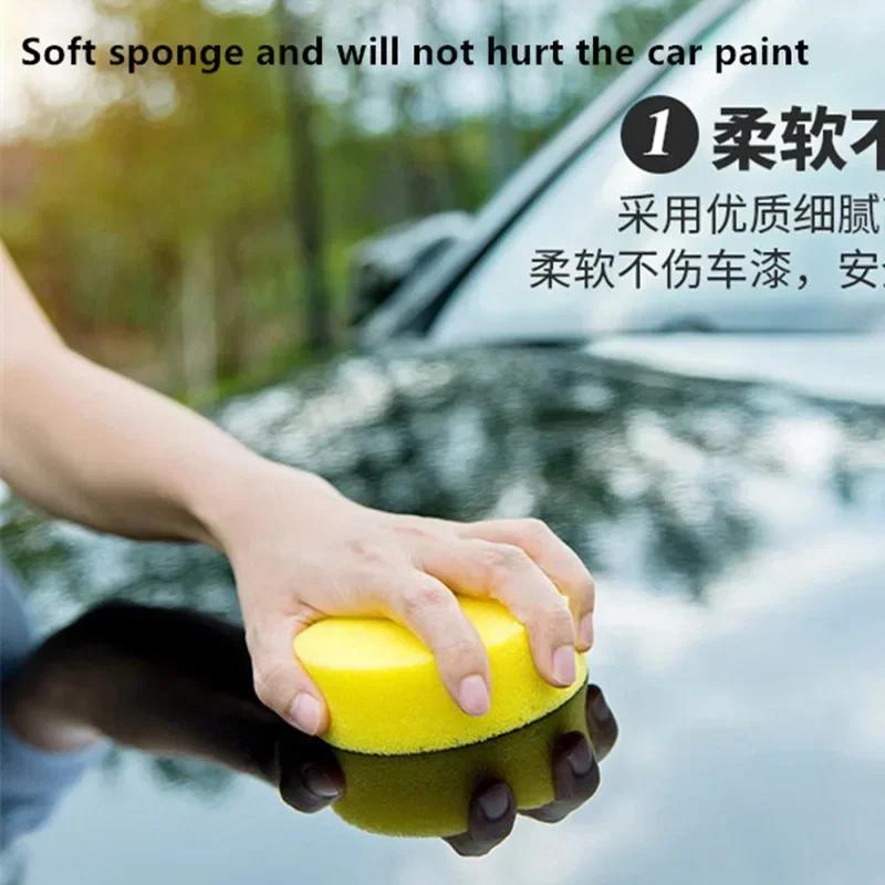 Car Foam Sponge Wax 12Pcs  Applicator Cleaning Detailing Pads Car Waxing Polishing Pad Home Car Wash Care 10cm Car Cleaning Kit