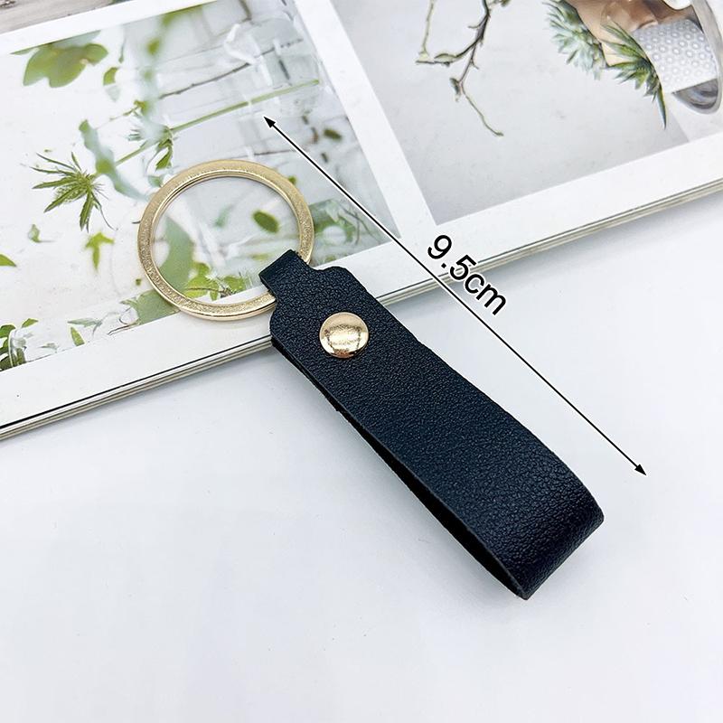 10Pcs New Pu Leather Keychain Simple Versatile Pendant Hand Strap Metal Car Keychain Couple Bag Ornaments