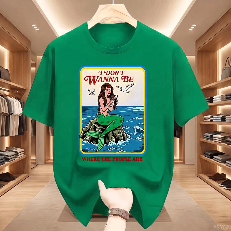 I Dont Wanna Be Where The People Are T Shirt Ocean Lover Tshirt Beach Aesthetic Tee Unisex Short Sleeve Round Neck Tshirts Tops