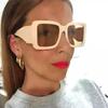 New Oversized Square Sunglasses Vintage Designer Women  Fashion Sun Glasses Green Shades UV400 Men Luxury Brand Male Female