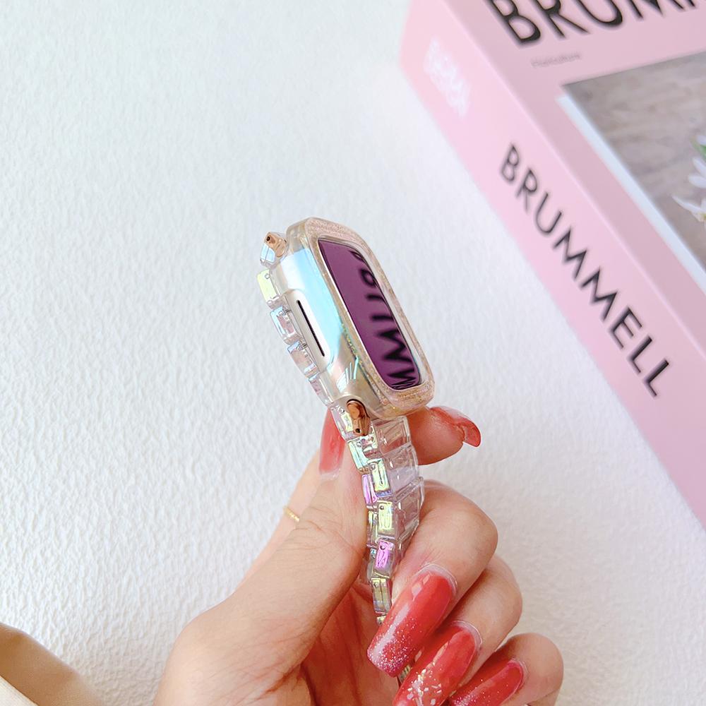 LGlitter Genomskinligt Fodral för Apple Watch Serie 8 7 5 6 SE Ultra Bling Stötfångare Skyddande Omslag för IWatch 41mm 45 49mm 44mm 40mm 42 38mm