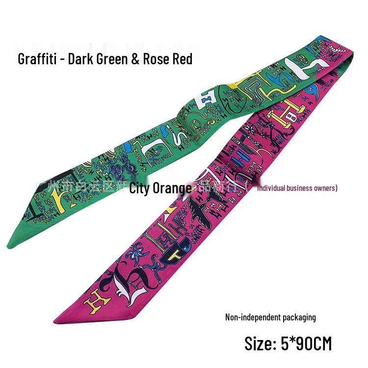 Silk Scarf Accessory: Long Ribbon for Bag, Headband, or Hair Tie