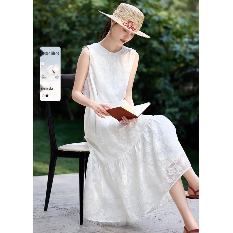 XWI French Style Cotton Midi Dress XL грязно-белый