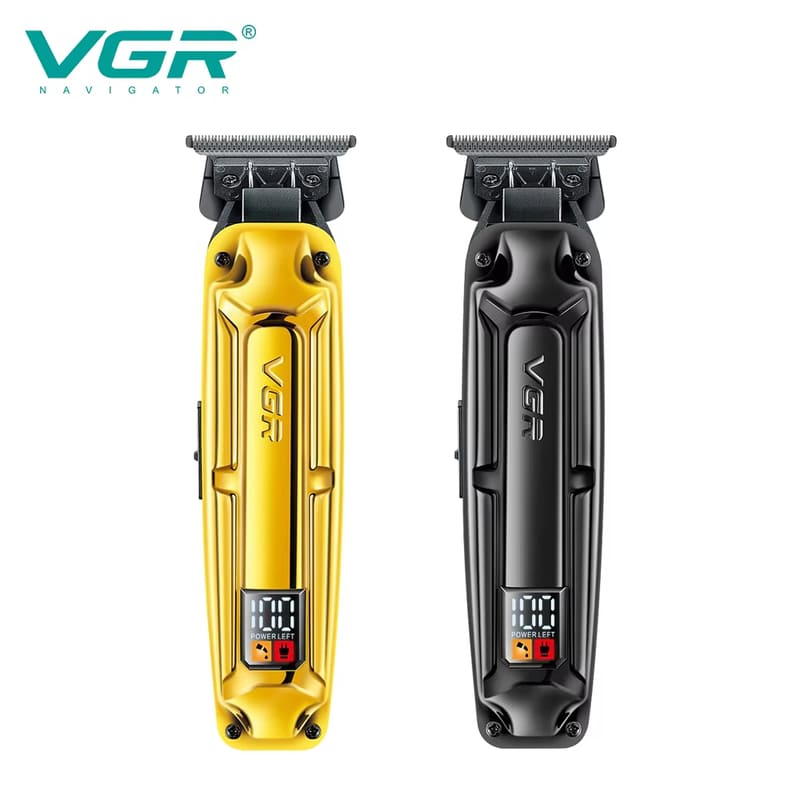 Metal Texture Oily Hair Clipper Hair Salon Men's Electric Hair Clipper Digital Display Carving Push White Razor High Power Upgrade Battery Life