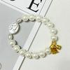 Artificial Pearl Bracelet for Women 10mm Round Beads Beaded Bracelets Handmade Glass Bangle DIY Jewelry Gifts