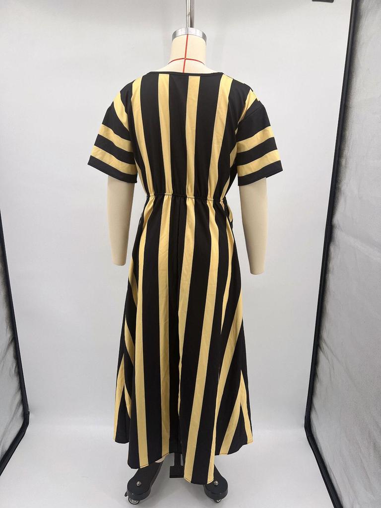 Europäisches & Amerikanisches Sommerkleid mit V-Ausschnitt und Rüschen