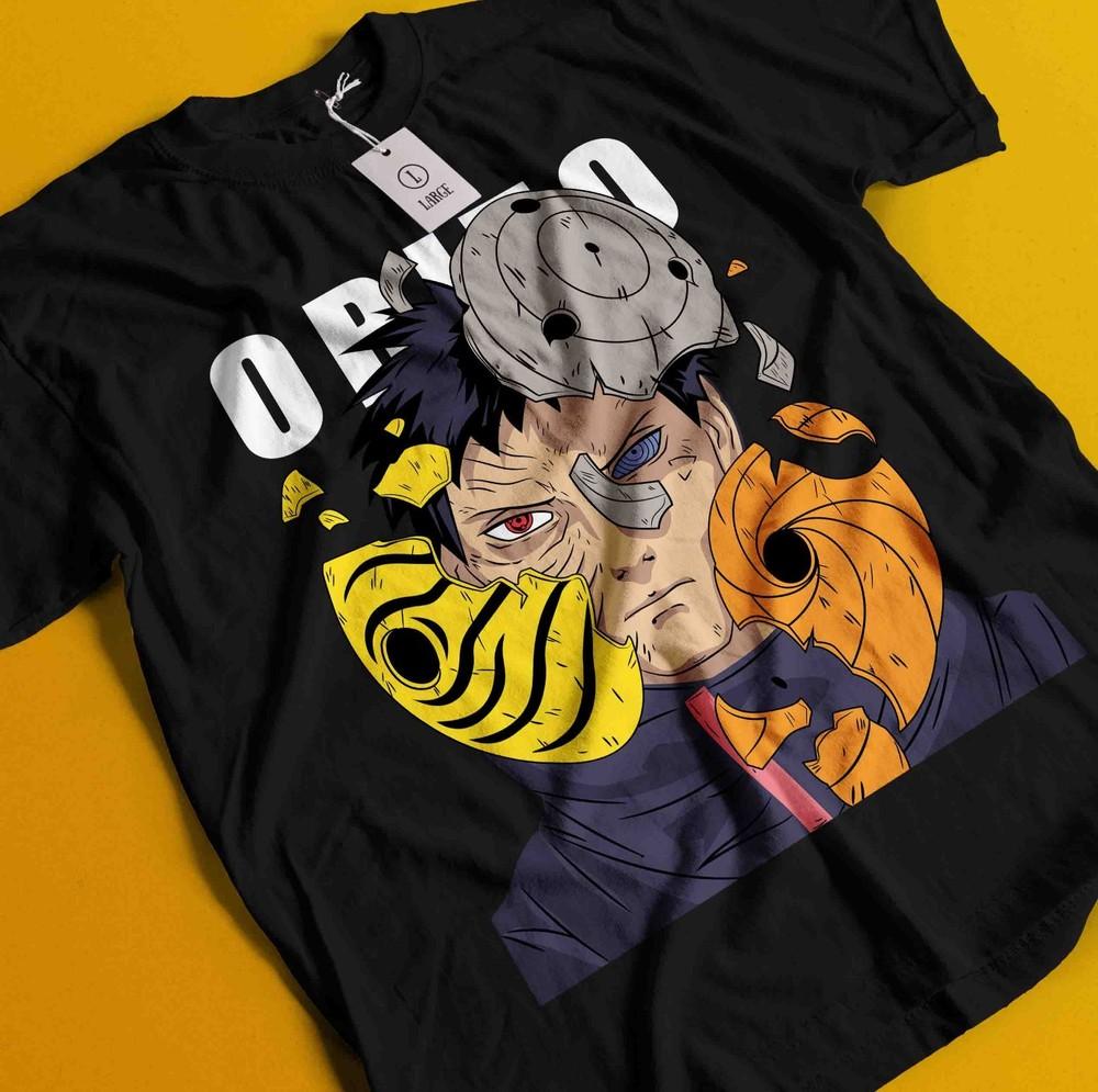 

Naruto Shirt Obito T-Shirt Madara Hashirama Anime Rin Kakashi Manga Unisex Tee 2XL