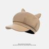 New Beret Women's Face Showing Small Octagonal Hat Retro British Style Newsboy Hat Painter Hat Cute Ears Painter Hat