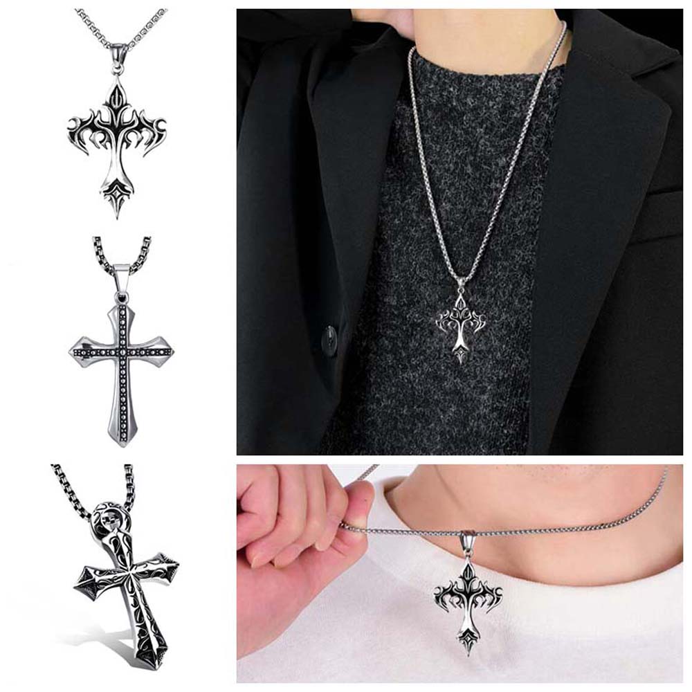 Stainless Steel Cross Clavicle Chains Clothing Accessories Cross Choker Pendant  Unisex