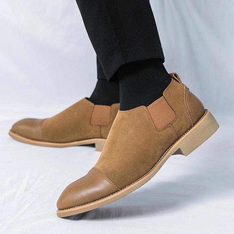 Street Fashion New Men's Black Brown Slip On Patchwork Flats Shoes Designer Wedding Dress Homecoming Footwear Zapatos Hombre