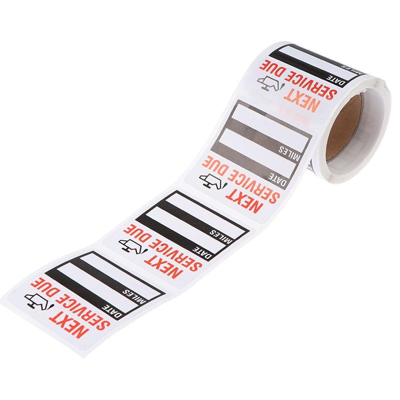 100sheets/roll Oil Change/Service Reminder Stickers Window Sticker Adhesive Labels Car Sticker