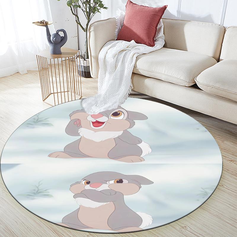 Thumper pattern round rug,Carpet Rug for Living Room Bedroom Playroom ,Non-slip Floor Mat,Holiday Gifts and Birthday Gifts.