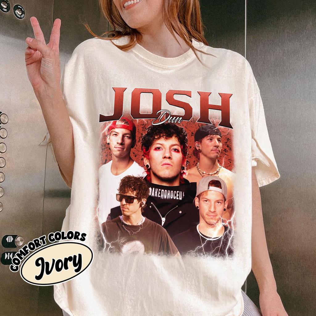 Josh Dun Tshirt Music Lover Band Merch Unisex Retro Tee Women T Shirt