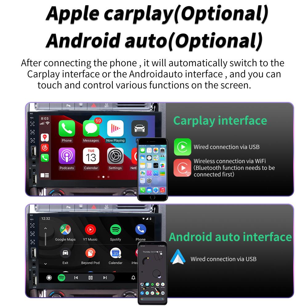 7-Inch Car Multimedia CarPlay Central Control Universal Radio Double Ingot 2din Bluetooth Car MP5 Player