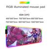 Dva Mouse Pad RGB Gaming Mousepad Big LED Pad PC Desk Mat Luminous Mouse Pad Large Keyboard Mats Table Rug With Backlit