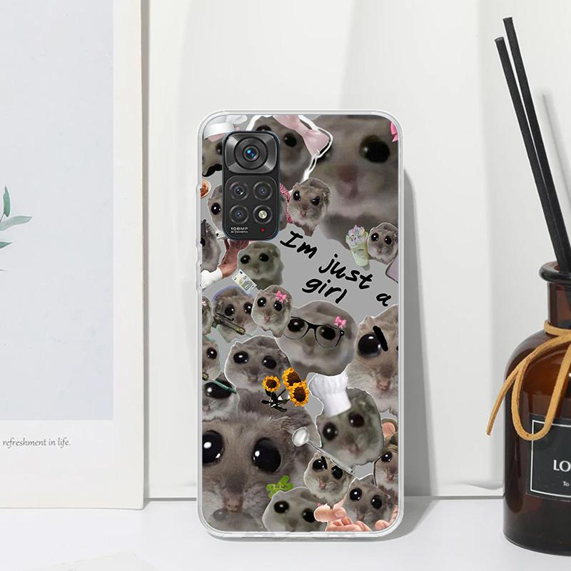 Funny Sad Hamster Meme Phone Case For Xiaomi Redmi Note 15 13 14S 14 Pro Plus 12S 11S 10S 12 11E 10 11T Art Fundas Back Cover Re