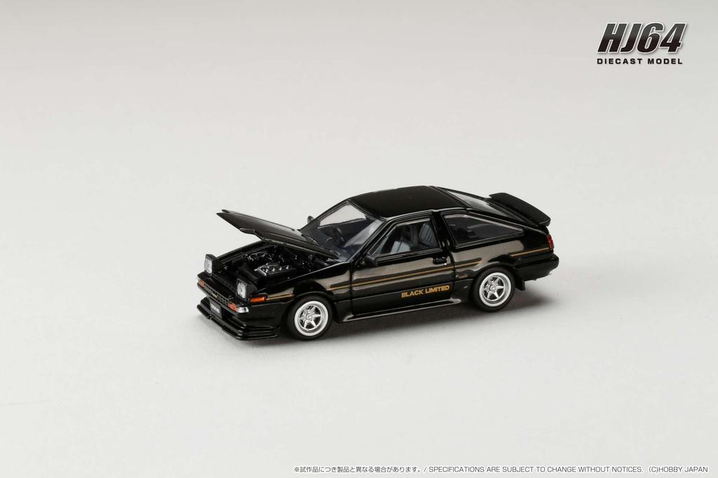 scale Toyota Sprinter Trueno GT APEX BLACK LIMITED JDM Style Black 1/64 (AE86)