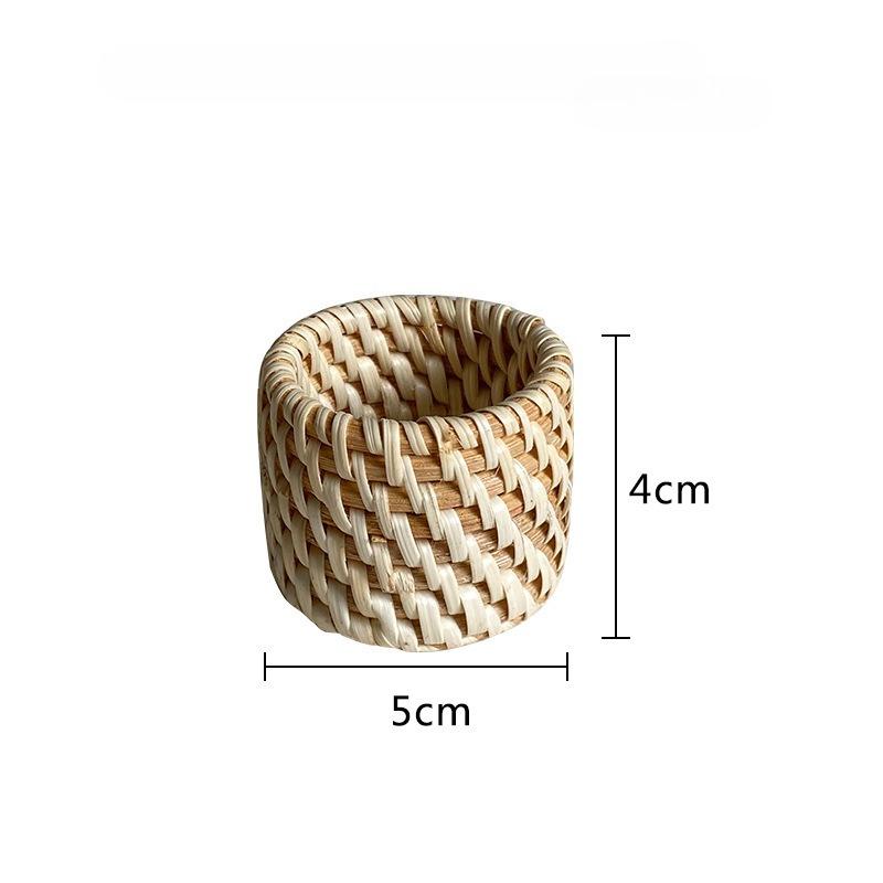 

5 Pcs Exquisite Handmade Autumn Vine - Woven Rattan Dinner Napkin Rings for Restaurant & Home Decor,Tissue Holder for Table