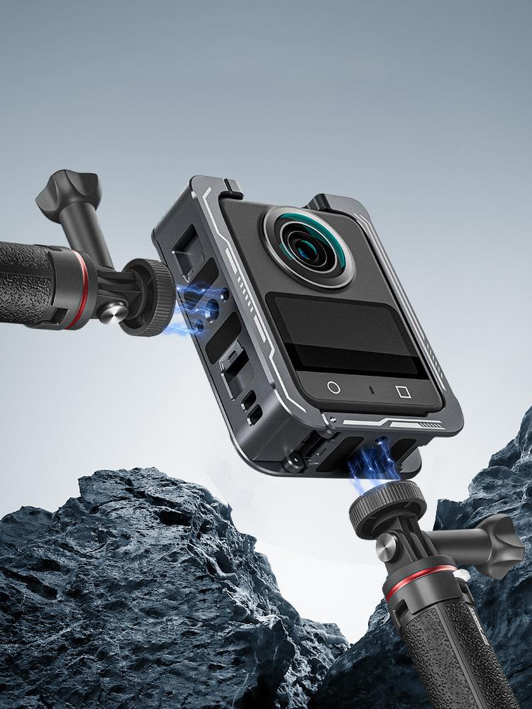 Rabbit Cage Secure Protection Frame with Cold Shoe Mount Rabbit Cage Protective Frame for DJI OSMO 360 Panoramic Action Camera