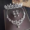 Elegant Rhinestone Jewelry Set Vintage Earrings Set Flower Necklace  Princess Theme