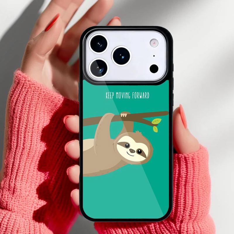 Kawaii Cute Sloth Hang Phone Case for iPhone 17 16 15 14 13 Pro Max Back Cover for 12 11 Pro Coque