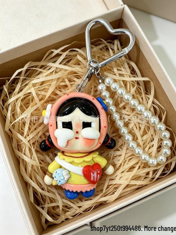 Large Solid Color Crying Doll Resin Clay Keychain & Phone Charm