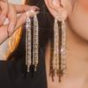 High Quality Claw Chain Luxury Shiny Crystal Long Earrings