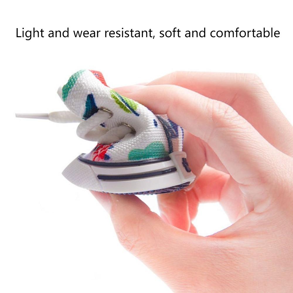 4 Stück Rutschfeste Hundeleinwandschuhe Verschleißfeste Welpensport-Sneaker Haustier-Denim-Stiefel Frühling und Herbst