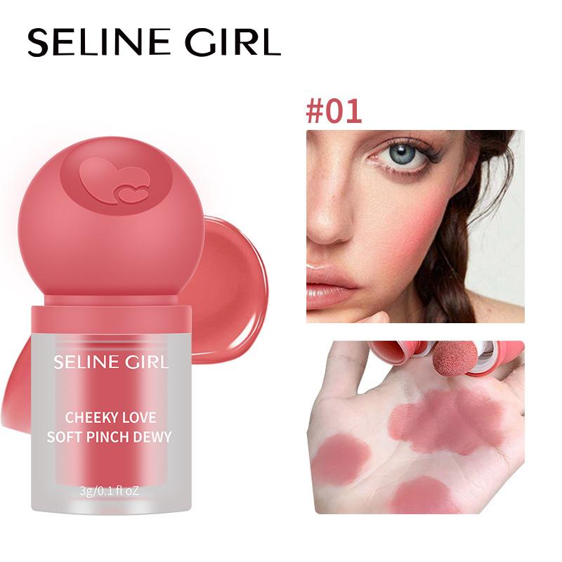 SELINE GIRL Grooming Liquid Blush Rouge Matte Brightening Color Rendering Blush Stick 5 Colors Blush Cream s031 liquid blush 01