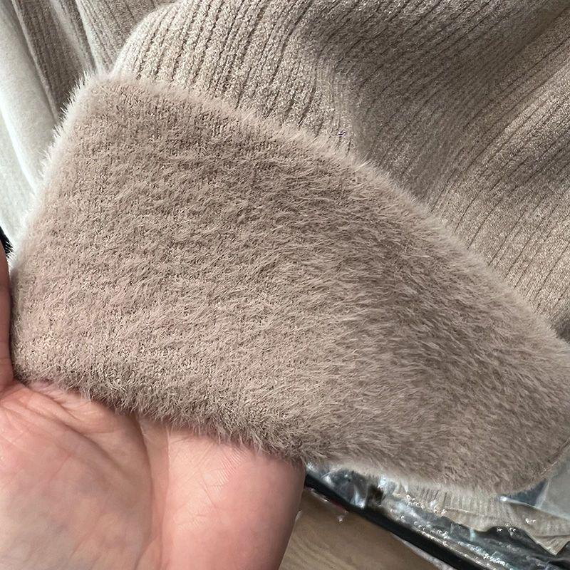 Women's High Neck Fleece-Lined Casual Sweater - Warm Autumn/Winter Top