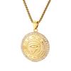 Ancient Egypt The Eye of Horus Pendant Gold Color Stainless Steel Round Necklace for Women Men Egyptian Fashion Jewelry Gift